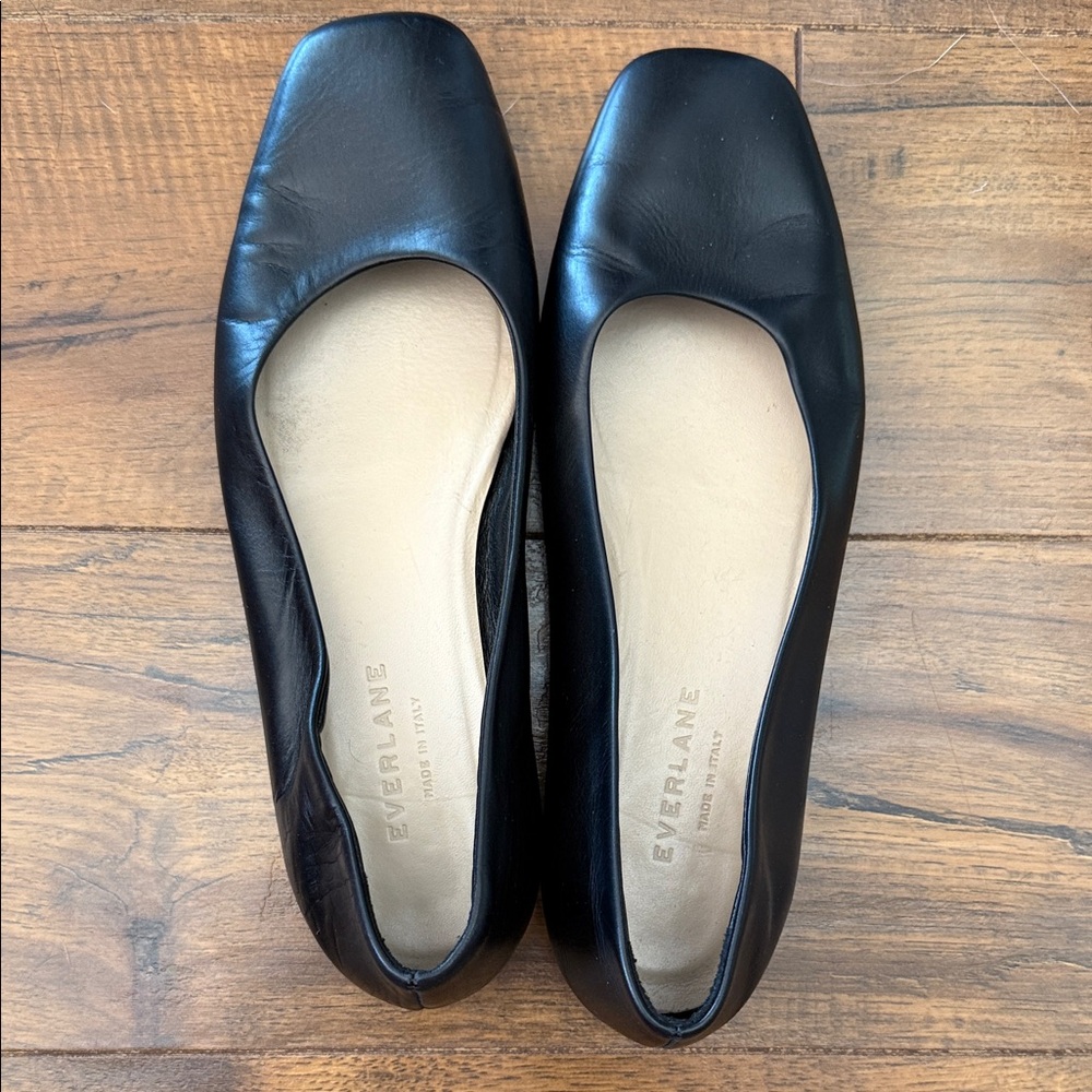 Everlane Black Leather Flats